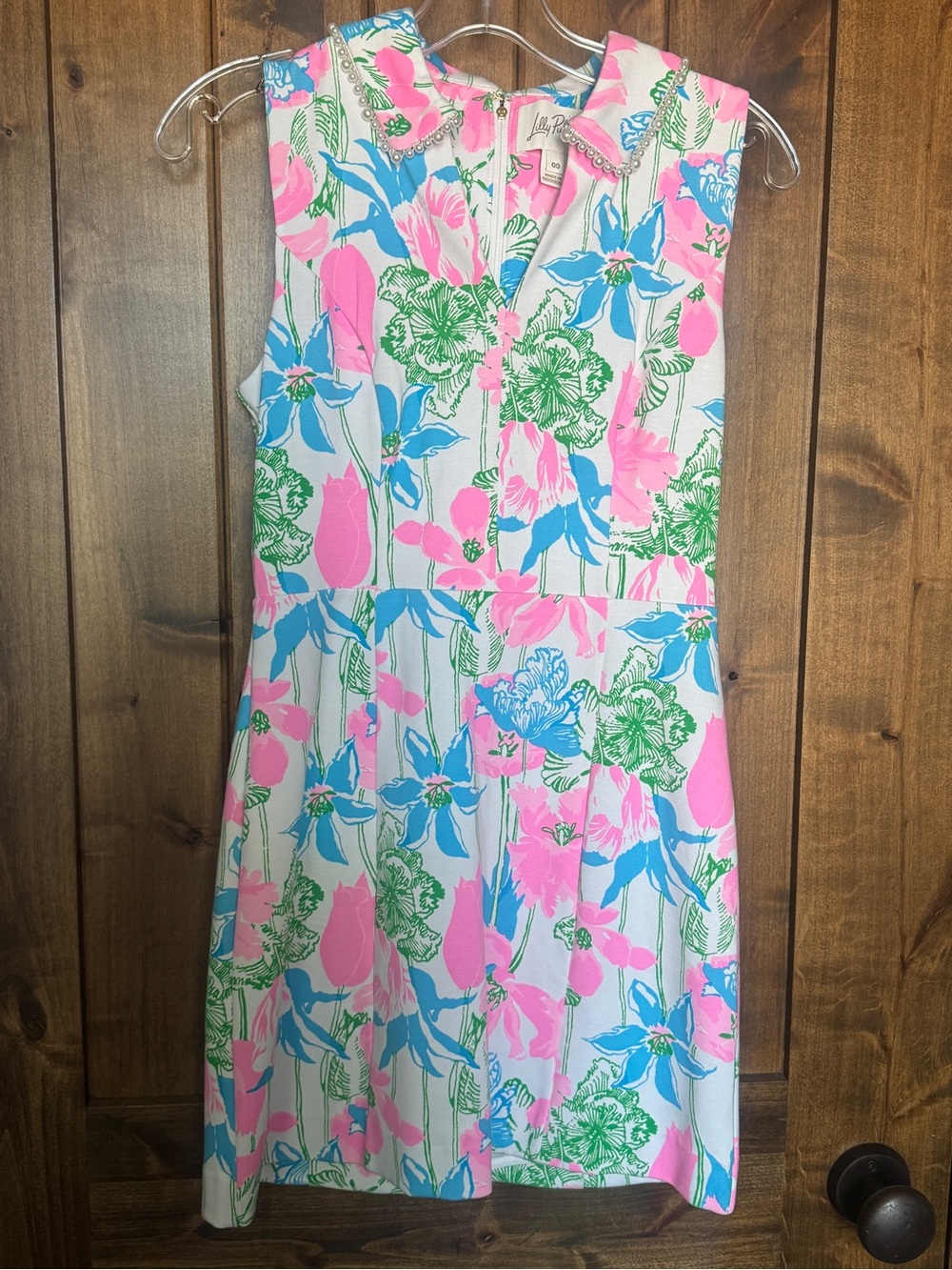 Lilly Pulitzer Pink, Blue & Green Floral Twila Skirted Romper - Picture 4 of 7